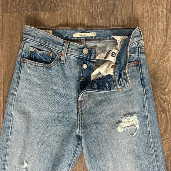 Levi's Wedgie Straight Fit Jeans Authentically Yours Medium Wash High Rise Denim - Picture 8 of 15